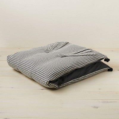 Woven Textured Lounge Pillow Dark Gray/Off-White - Opalhouse™ Designed With Jungalow™
