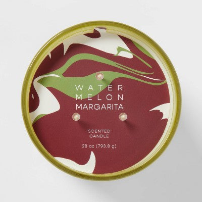28oz Glass Watermelon Margarita Candle Light Green - Opalhouse™
