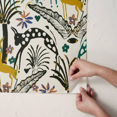 Fiesta Animals Peel And Stick Wallpaper Cream - Opalhouse™ Designed With Jungalow™