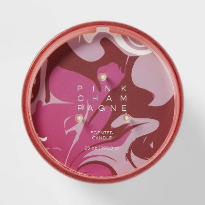  28oz Glass Champagne Candle Light Pink - Opalhouse™