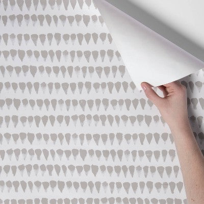  Abstract Striped Peel & Stick Wallpaper Gray/White - Opalhouse™: Removable, Repositionable, Stain-Resistant Vinyl