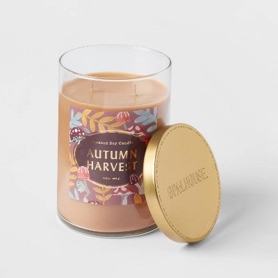  21.5oz Lidded Glass Jar 2-Wick Autumn Harvest Candle - Opalhouse™