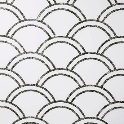 Scallops Peel & Stick Wallpaper Black/White - Opalhouse™: Removable Vinyl, Self-Adhesive, Washable, 27.5 Sq Ft Coverage