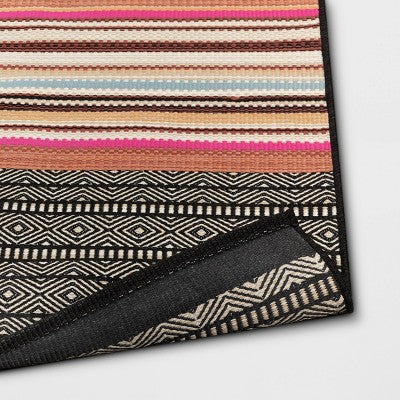  5' X 7' Outdoor Rug Multi Stripe Global Pink - Opalhouse™