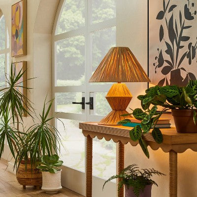  Faux Raffia Table Lamp Brown (Includes LED Light Bulb) - Opalhouse™ Designed With Jungalow™