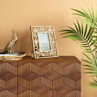  4" X 6" Metal Feather Frame Light Gold - Opalhouse™