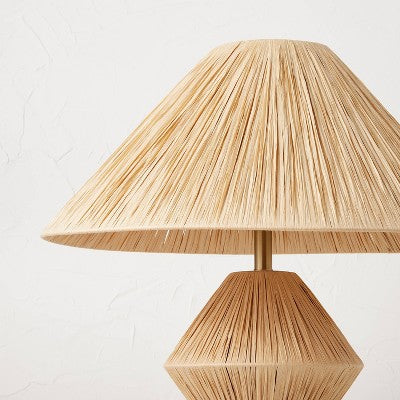  Faux Raffia Floor Lamp Brown (Includes LED Light Bulb) - Opalhouse™ Designed With Jungalow