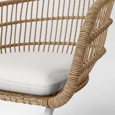  Southport 3pc Motion Patio Chat Set With Metal Legs - Natural/White - Opalhouse™