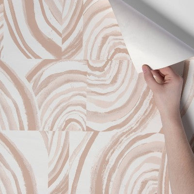  Agate Stone Peel & Stick Wallpaper Cream - Opalhouse™: Removable, Self-Adhesive, Geometric Swirl, 27.5 Sq Ft Coverage