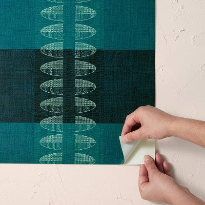  Diskus Plaid Peel And Stick Wallpaper Blue - Opalhouse™ Designed With Jungalow™