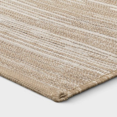  5' X 7' Scandi Asymmetrical Tapestry Woven Outdoor Rug Natural - Opalhouse™