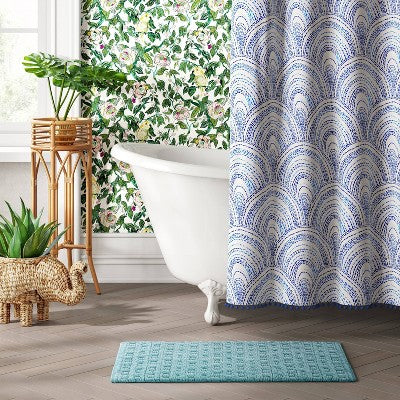  Woven Textured Aqua Bath Rug Aqua - Opalhouse™