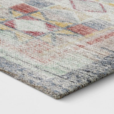  2'4"x7' Runner Distressed Geo Persian Style Rug Blush - Opalhouse™