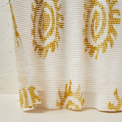  1pc 50"x84" Light Filtering Jacquard Curtain Panel Gold - Opalhouse™ Designed With Jungalow™
