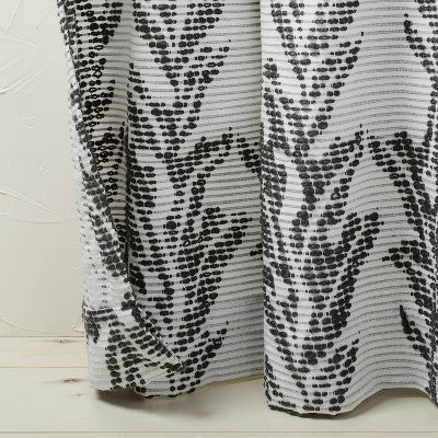  1pc 50"x84" Light Filtering Limu-Limu Leaf Jacquard Curtain Panel Gray - Opalhouse™ Designed With Jungalow™