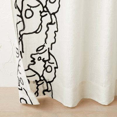  2pk Light Filtering In This Together Embroidered Window Curtain Panels Ivory - Opalhouse™ Designed With Jungalow™