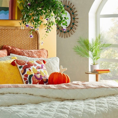  Pumpkin Shaped Velvet Accent Pillow Orange - Opalhouse™ Designed With Jungalow™