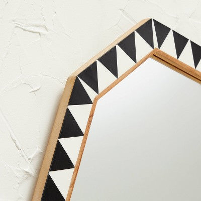  18" X 24" Wood Resin Decorative Wall Mirror Brown - Opalhouse™ Designed With Jungalow™
