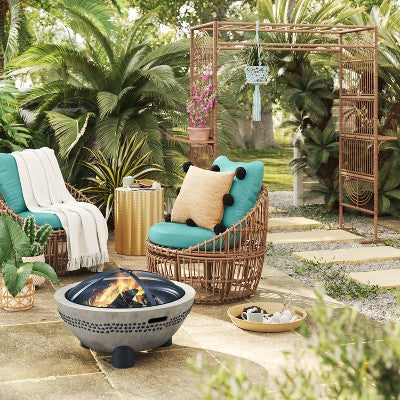  Topanga Club Chair With Ottoman - Blue/Brown - Opalhouse™ Designed With Jungalow™