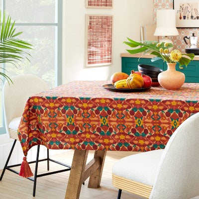  84" X 60" Cotton Calling In The Abundance Tablecloth With Tassels - Opalhouse™ Designed With Jungalow™