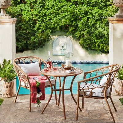  Britanna 3pc Patio Bistro Set Natural/Linen - Opalhouse™