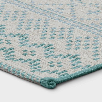  5' X 7' Tapestry Woven Outdoor Rug Aqua - Opalhouse™