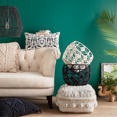  Lory Pouf Textured White - Opalhouse™