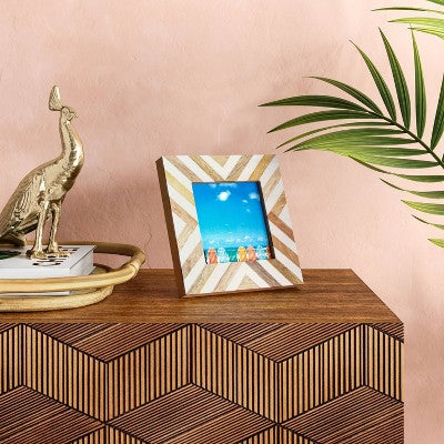  4" X 4" Resin And Wood Photo Frame - Opalhouse™