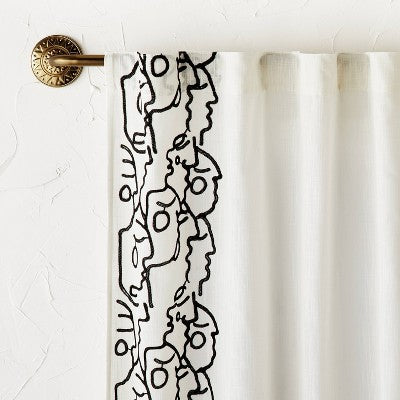  2pk Light Filtering In This Together Embroidered Window Curtain Panels Ivory - Opalhouse™ Designed With Jungalow™