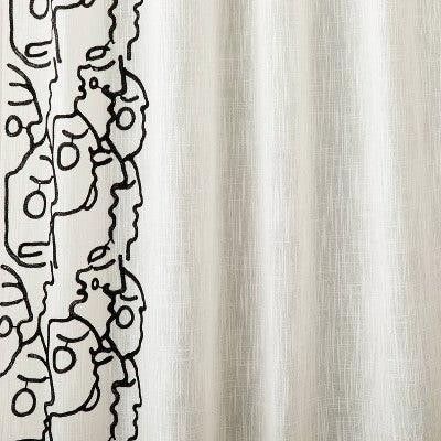 2pk Light Filtering In This Together Embroidered Window Curtain Panels Ivory - Opalhouse™ Designed With Jungalow™