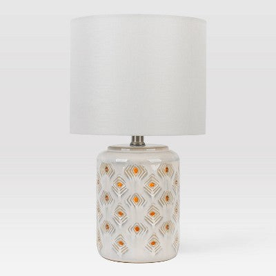  Diamond Cutout Table Lamp With Lit Base - Opalhouse™