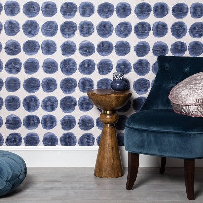  Textile Dot Peel & Stick Wallpaper Blue - Opalhouse™: Removable, Repositionable, Stain-Resistant, Washable Vinyl