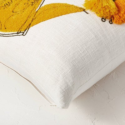  Floral Watering Pitcher Square Throw Pillow With Tassels - Opalhouse™ Designed With Jungalow™