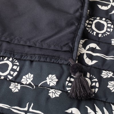  Palm Frond Printed Quilt Sham Black/Off-White - Opalhouse™ Designed With Jungalow™