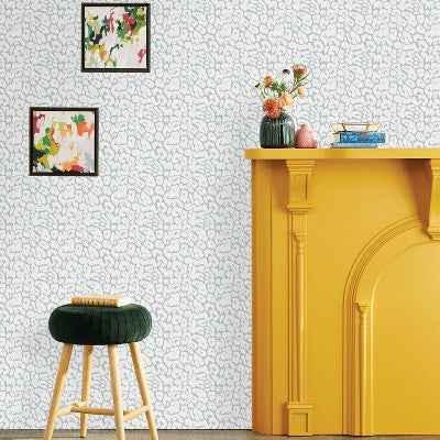  Animal Print Peel & Stick Wallpaper White/Light Blue - Opalhouse™: Removable, Bohemian Leopard Spot, Vinyl, 27.5 Sq Ft
