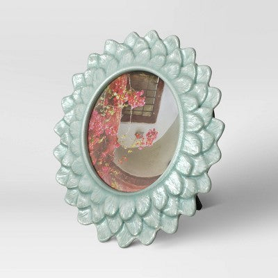  4" X 4" Stoneware Frame With Transparent Crackle Glaze Green - Opalhouse™