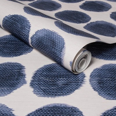  Textile Dot Peel & Stick Wallpaper Blue - Opalhouse™: Removable, Repositionable, Stain-Resistant, Washable Vinyl