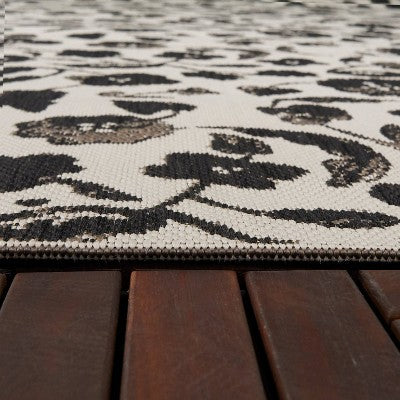  Floral Outdoor Rug Black - Opalhouse™