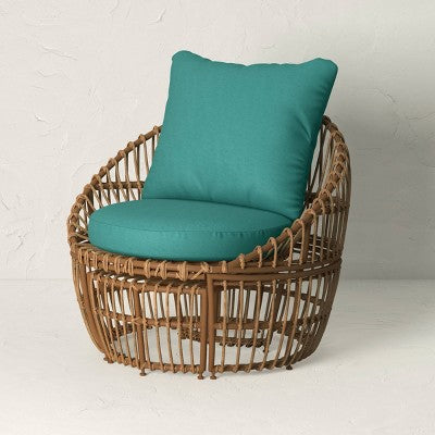  Topanga Club Chair With Ottoman - Blue/Brown - Opalhouse™ Designed With Jungalow™