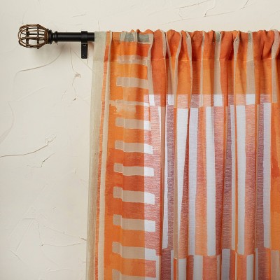  1pc Sheer Ophelia Printed Burnout Window Curtain Panel Orange - Opalhouse™ Designed With Jungalow™ 