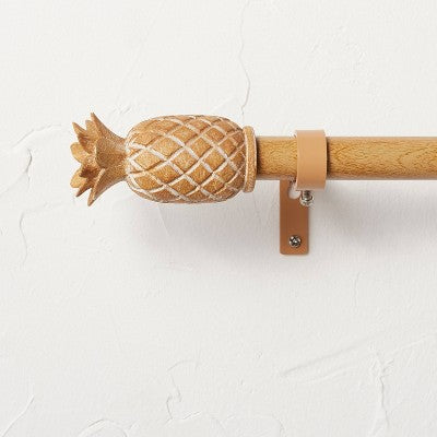  Pineapple Faux Wood Curtain Rod Natural Wood - Opalhouse™ Designed With Jungalow™