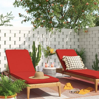  7'x10' Scandi Asymmetrical Rectangular Woven Outdoor Area Rug Bright Peach - Opalhouse™