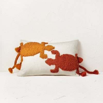  Two Lizard Punch Needle Lumbar Throw Pillow - Opalhouse™ Designed With Jungalow™