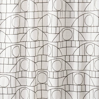  1pc Light Filtering Embroidery Bridges Window Curtain Panel White - Opalhouse™ Designed With Jungalow™