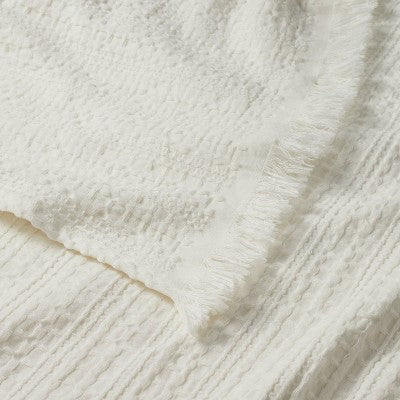  Waffle Weave Bed Throw White - Opalhouse™ Designed With Jungalow™