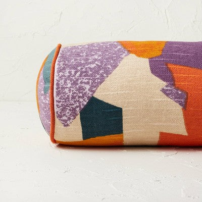  Oversized Bolster Jungalow Geo Print Decorative Throw Pillow - Opalhouse™ Designed With Jungalow™