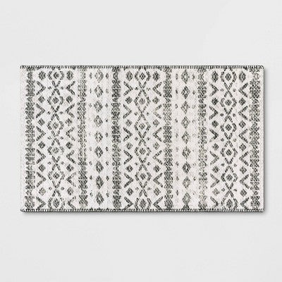  Diamond Printed Accent Aztec Rug Black - Opalhouse™