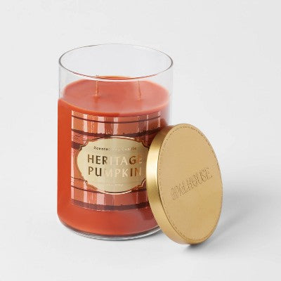  21.5oz Lidded Glass Jar 2-Wick Heritage Pumpkin Candle - Opalhouse™
