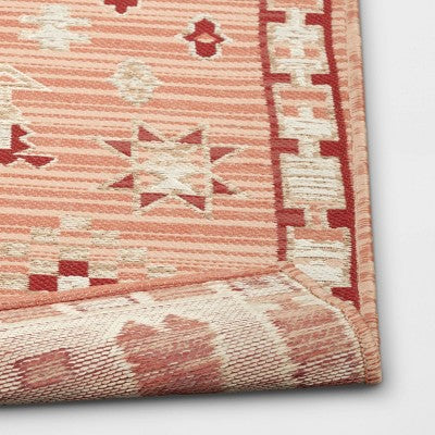  5'x7' Tapestry Rectangular Woven Outdoor Area Rug Red/Pink - Opalhouse™