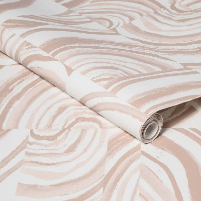  Agate Stone Peel & Stick Wallpaper Cream - Opalhouse™: Removable, Self-Adhesive, Geometric Swirl, 27.5 Sq Ft Coverage